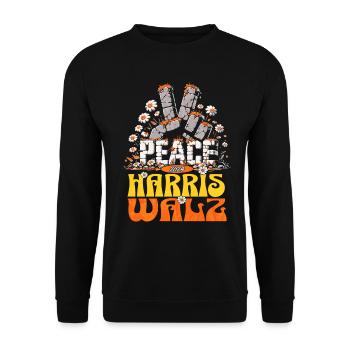 Retro Paix Kamala Harris Waltz 2024 - Sweat-shirt Unisexe - noir - Devant - Alina (178cm) & Michal (187cm)