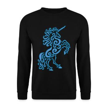 Blue Unicorn Horse - Unisex Sweatshirt - black - Front - Alina (178cm) & Michal (187cm)