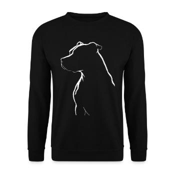 Pitbull Silhouett - Unisex Sweatshirt - black - Front - Alina (178cm) & Michal (187cm)