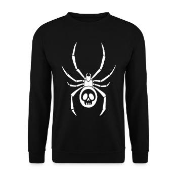 White spider and skull - Unisex Sweatshirt - black - Front - Alina (178cm) & Michal (187cm)