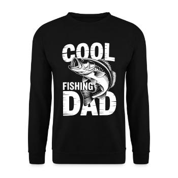 Fish design for cool dads - Unisex Sweatshirt - black - Front - Alina (178cm) & Michal (187cm)