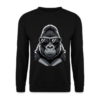 Cool Gorilla Sunglasses Design - Unisex Sweatshirt - black - Front - Alina (178cm) & Michal (187cm)