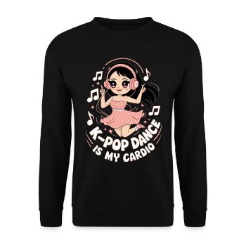 K-Pop Tanz Lustig Korea - Unisex Pullover - Schwarz - Vorne - Alina (178cm) & Michal (187cm)