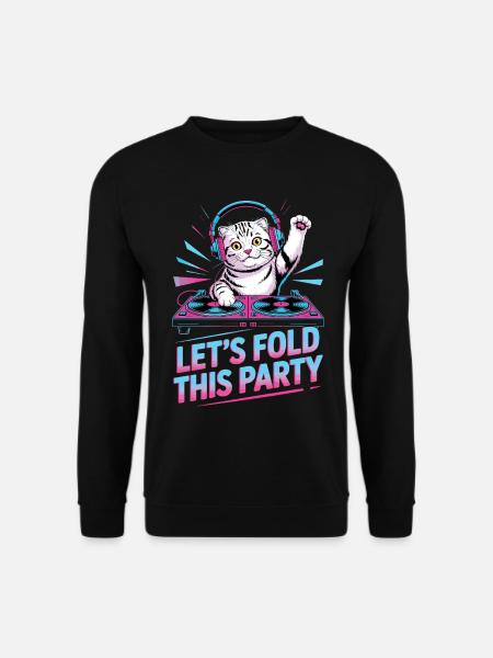 DJ Humor Tier Schottisch Fold Chat - Unisex Pullover - Schwarz