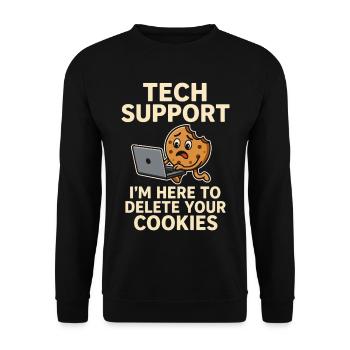 Tech Support I'm Here To Delete Your Cookies - Unisex Sweatshirt - black - Front - Alina (178cm) & Michal (187cm)