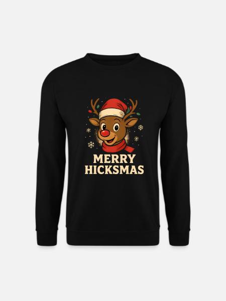 Rudolph Rentier Weihnachten Lustig Niedlich Winter - Unisex Pullover - Schwarz