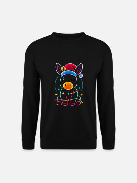 Donkey Elf Christmas Funny Gift - Unisex Sweatshirt - black