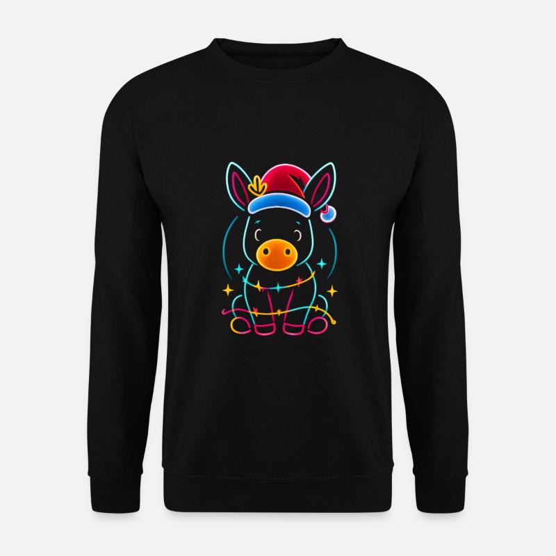 Donkey Elf Noël Drôle Cadeau - Sweat-shirt Unisexe - noir