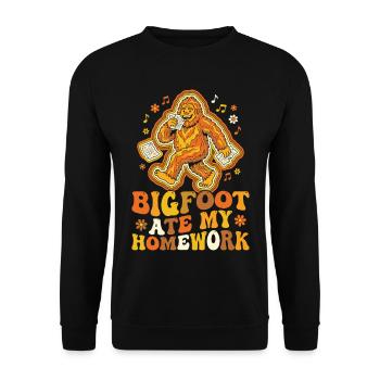 Bigfoot a mangé mes devoirs : École de mèmes - Sweat-shirt Unisexe - noir - Devant - Alina (178cm) & Michal (187cm)