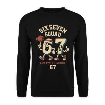 6 7 Sechs Sieben Meme Aura Points Kids Basketball - Unisex Pullover - Schwarz - Vorne - Alina (178cm) & Michal (187cm)