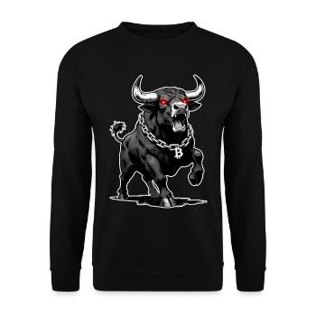 Bitcoin Bull Red Laser Eyes Crypto Bull Run - Unisex Sweatshirt - black - Front - Alina (178cm) & Michal (187cm)