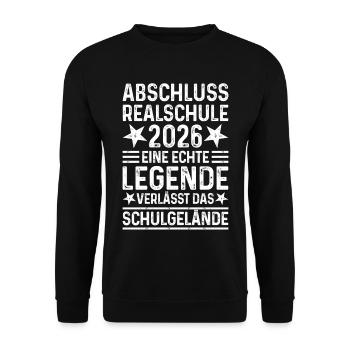 Graduation 2026 Realschule - Legend School Grounds - Unisex Sweatshirt - black - Front - Alina (178cm) & Michal (187cm)