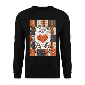Une âme sous tension. Synthé - Sweat-shirt Unisexe - noir - Devant - Alina (178cm) & Michal (187cm)