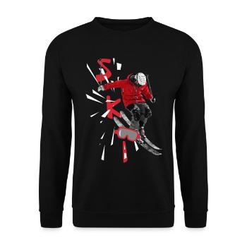 Ski - Skiurlaub - Skifahren - Unisex Pullover - Schwarz - Vorne - Alina (178cm) & Michal (187cm)