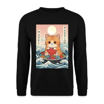 Crochet Passion Kawaii - Sweat-shirt Unisexe - noir - Devant - Alina (178cm) & Michal (187cm)