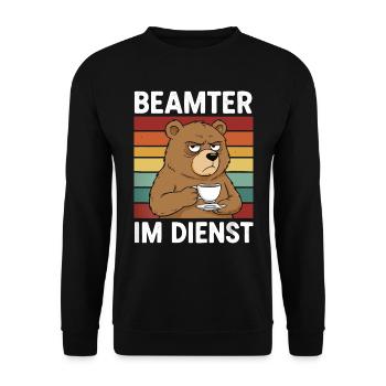 Beamter Kaffee Bär Beamtentum Beamte - Unisex Pullover - Schwarz - Vorne - Alina (178cm) & Michal (187cm)