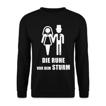 The Calm Before the Storm (Wedding Bridal Couple JGA W) - Unisex Sweatshirt - black - Front - Alina (178cm) & Michal (187cm)
