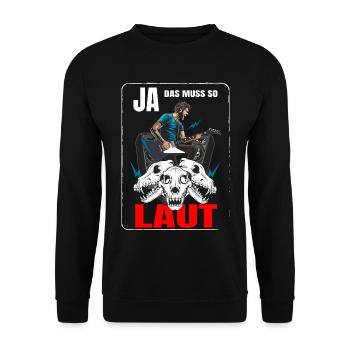 Ja das muss so Laut - Unisex Pullover - Schwarz - Vorne - Alina (178cm) & Michal (187cm)