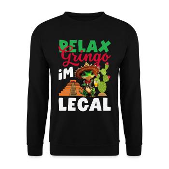 Mexiko Stolz & Heimat Mexikaner Mexico Flagge - Unisex Pullover - Schwarz - Vorne - Alina (178cm) & Michal (187cm)