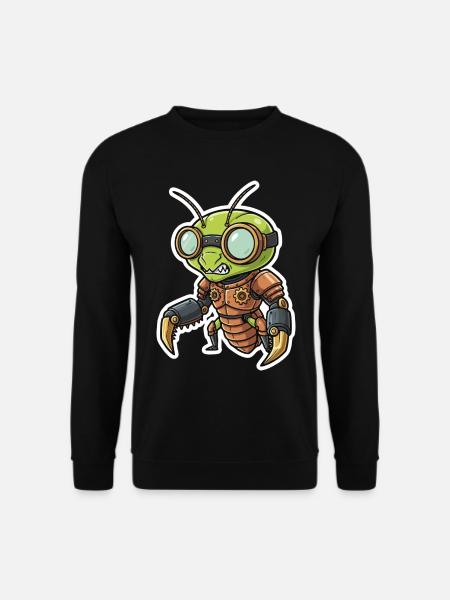 Praying Mantis Steampunk Copper Armor - Unisex Sweatshirt - black