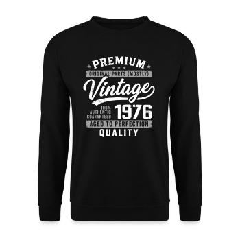 Vintage 1976 Retro 1976 Jubiläum 1976 - Unisex Pullover - Schwarz - Vorne - Alina (178cm) & Michal (187cm)