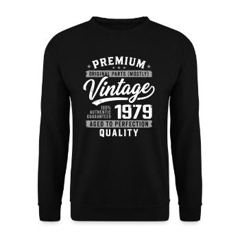 Vintage 1979 Retro 1979 Anniversary 1979 - Unisex Sweatshirt - black - Front - Alina (178cm) & Michal (187cm)