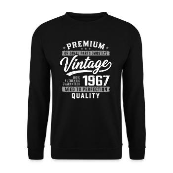 Vintage 1967 Retro 1967 Jubiläum 1967 - Unisex Pullover - Schwarz - Vorne - Alina (178cm) & Michal (187cm)