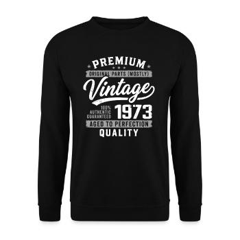 Vintage 1973 Retro 1973 Jubiläum 1973 - Unisex Pullover - Schwarz - Vorne - Alina (178cm) & Michal (187cm)
