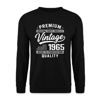 Vintage 1965 Retro 1965 Anniversaire 1965 - Sweat-shirt Unisexe - noir - Devant - Alina (178cm) & Michal (187cm)