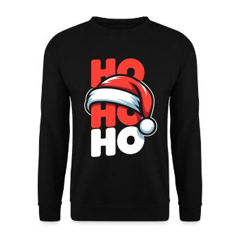 Style Père Noël Ho Ho Ho - Sweat-shirt Unisexe - noir - Devant - Alina (178cm) & Michal (187cm)