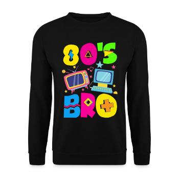 Retour rétro au design vintage des années 80 - Sweat-shirt Unisexe - noir - Devant - Alina (178cm) & Michal (187cm)