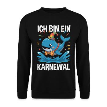 Ich Bin Ein Karnewal Wal Karneval Fasching Kostüm - Unisex Pullover - Schwarz - Vorne - Alina (178cm) & Michal (187cm)