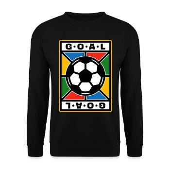 Fußball-Retro-Abzeichen - Unisex Pullover - Schwarz - Vorne - Alina (178cm) & Michal (187cm)