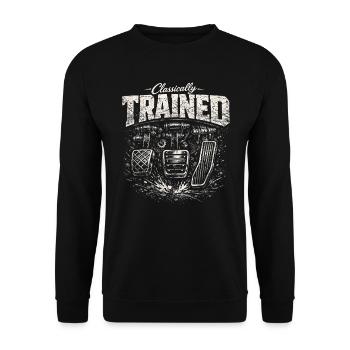 Car Manual Humor Driver Car Gift - Unisex Sweatshirt - black - Front - Alina (178cm) & Michal (187cm)