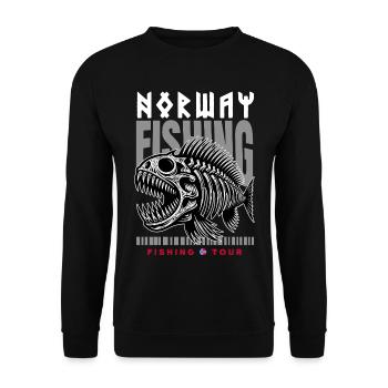 Excursion de pêche en Norvège - Sweat-shirt Unisexe - noir - Devant - Alina (178cm) & Michal (187cm)