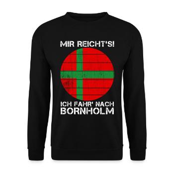 Mir reicht's ich fahr nach Bornholm - Unisex Pullover - Schwarz - Vorne - Alina (178cm) & Michal (187cm)