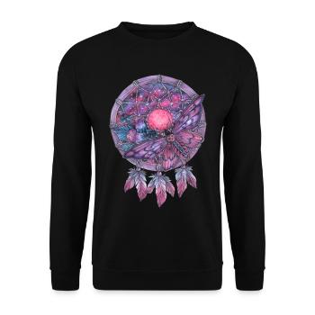 Traumfänger mit Motte Nacht Galaxy Albtraum Kunst - Unisex Pullover - Schwarz - Vorne - Alina (178cm) & Michal (187cm)