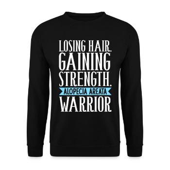 Haare verloren - Stärke gewonnen - Unisex Pullover - Schwarz - Vorne - Alina (178cm) & Michal (187cm)