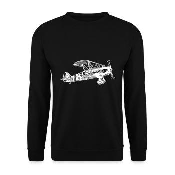 Flying Box Biplane Vintage Illustration - Unisex Sweatshirt - black - Front - Alina (178cm) & Michal (187cm)