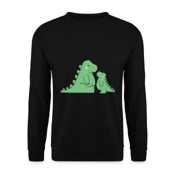 Doux dinosaure maman avec des dinosaures bébé - Sweat-shirt Unisexe - noir - Devant - Alina (178cm) & Michal (187cm)