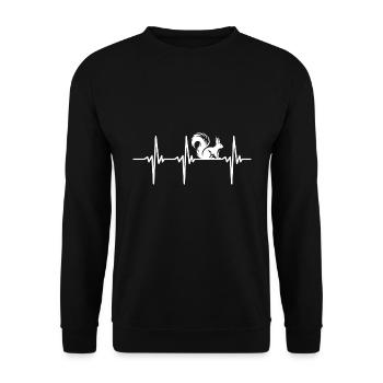 Herzschlag für kleine süsse Eichhörnchen Kinder - Unisex Pullover - Schwarz - Vorne - Alina (178cm) & Michal (187cm)