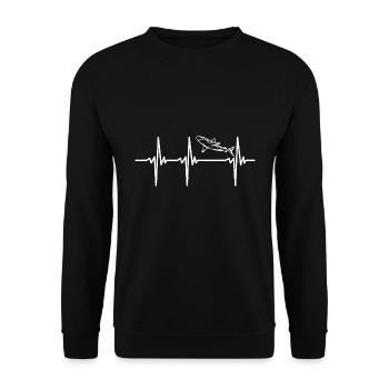Battement de cœur pour les requins - Sweat-shirt Unisexe - noir - Devant - Alina (178cm) & Michal (187cm)