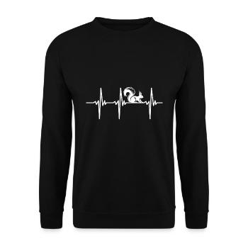 Herzschlag für Kinder Eichhörnchen - Unisex Pullover - Schwarz - Vorne - Alina (178cm) & Michal (187cm)