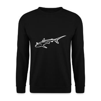 Elegant shark in drift current - Unisex Sweatshirt - black - Front - Alina (178cm) & Michal (187cm)