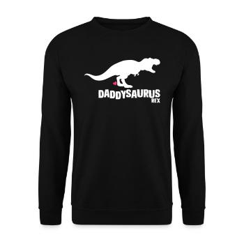 Daddysaurus vatertag geschenk - Unisex Pullover - Schwarz - Vorne - Alina (178cm) & Michal (187cm)