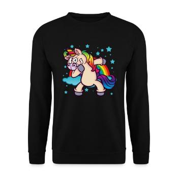 Laughing Unicorn - Unisex Sweatshirt - black - Front - Alina (178cm) & Michal (187cm)