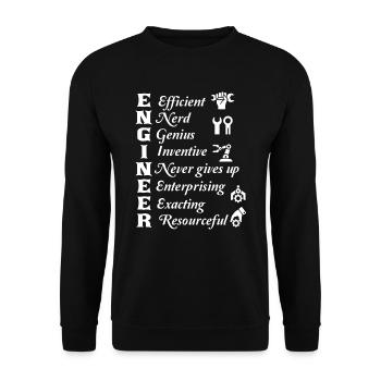 Ingénieur choses sur l'ingénieur - Sweat-shirt Unisexe - noir - Devant - Alina (178cm) & Michal (187cm)