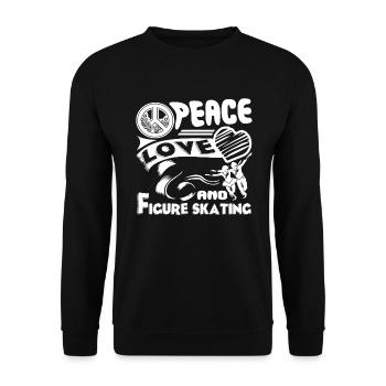 Figure skating Peace Love Figure skating - Unisex Sweatshirt - black - Front - Alina (178cm) & Michal (187cm)