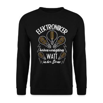 Les électroniciens ont au moins des watts dans la tête - Sweat-shirt Unisexe - noir - Devant - Alina (178cm) & Michal (187cm)