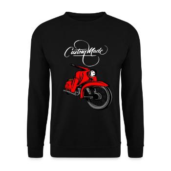 Simson Schwalbe DDR Moped - Unisex Pullover - Schwarz - Vorne - Alina (178cm) & Michal (187cm)